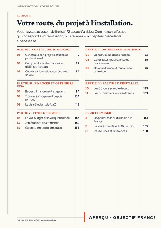 Sommaire du guide